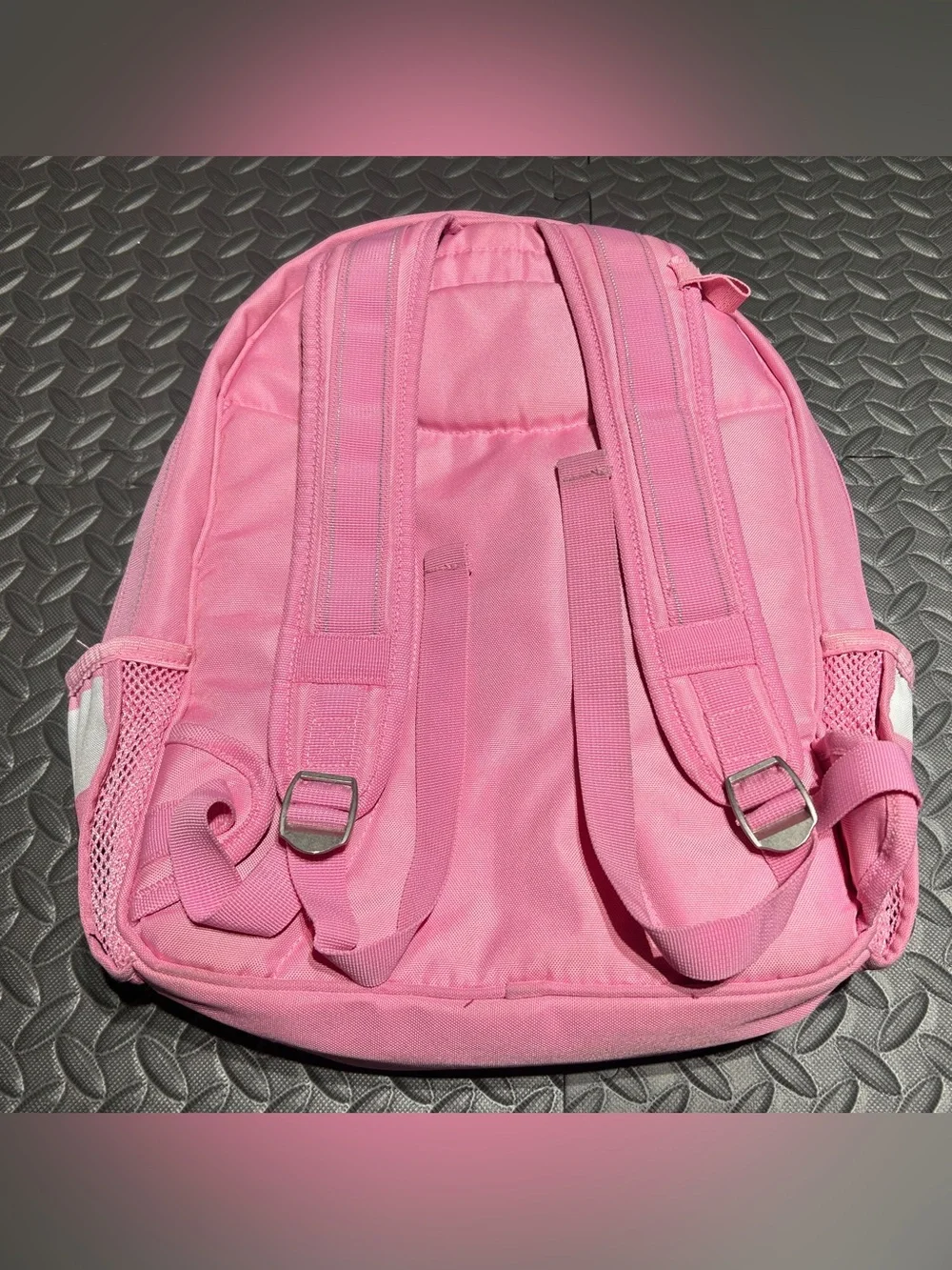 Pottery Barn Kids Pink & White Striped Backpack with “Sophia” Stitched